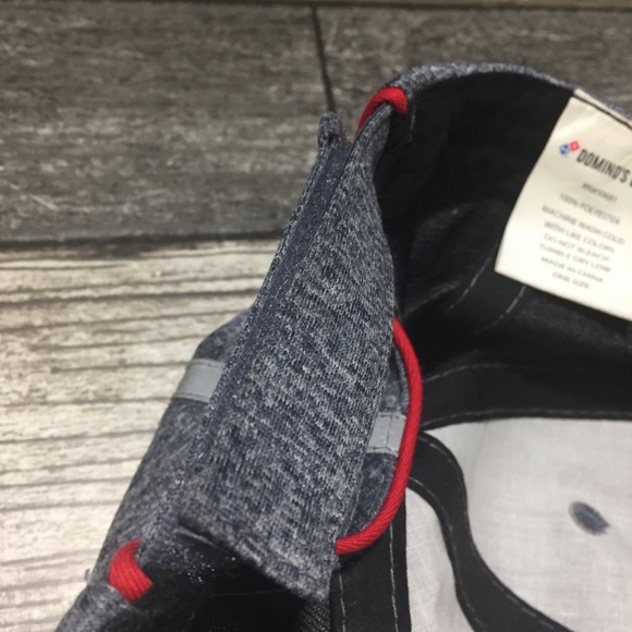 Dominos Pizza Strapback Hat Blue Gray Reflective Employee Workwear Polyester - Picture 7 of 7